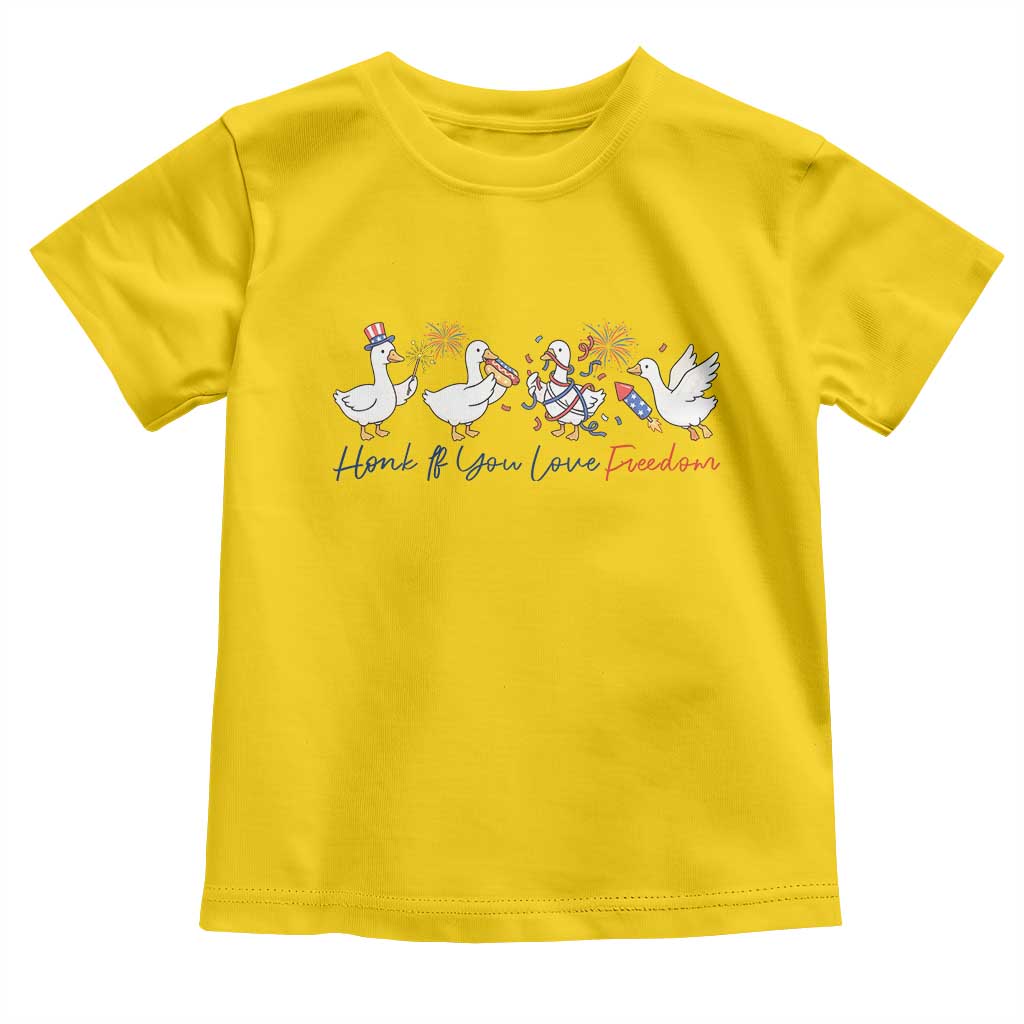 Silly Goose 4th of July Toddler T Shirt Honk If You Love Freedom