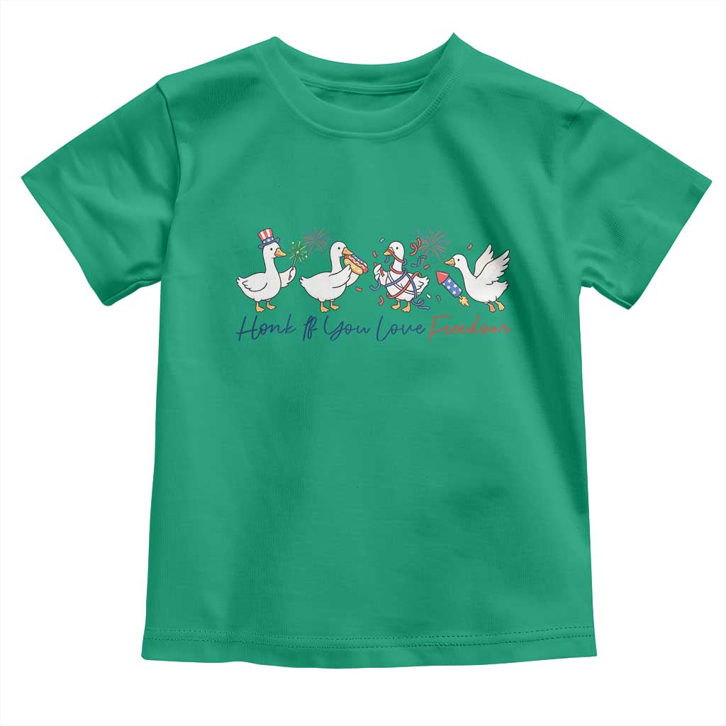 Silly Goose 4th of July Toddler T Shirt Honk If You Love Freedom