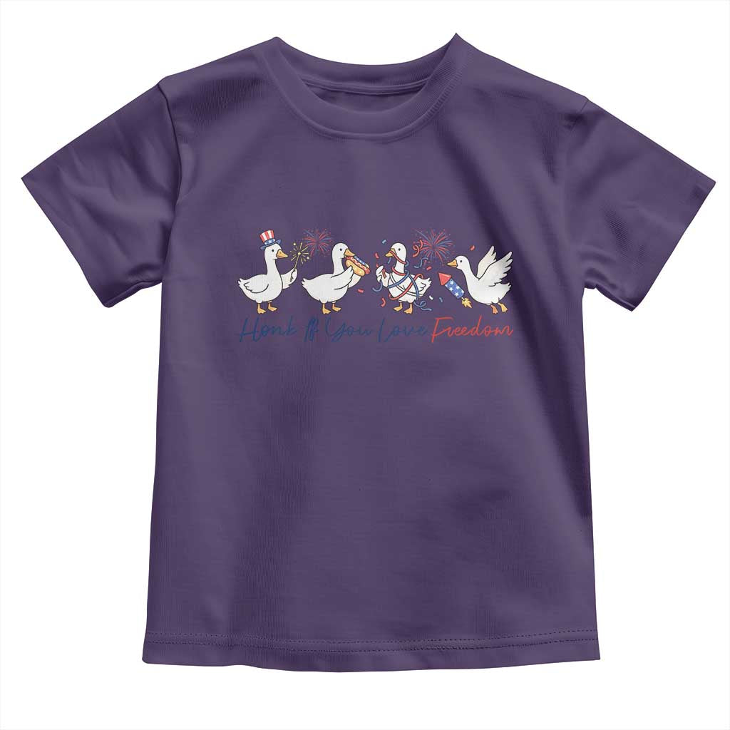 Silly Goose 4th of July Toddler T Shirt Honk If You Love Freedom