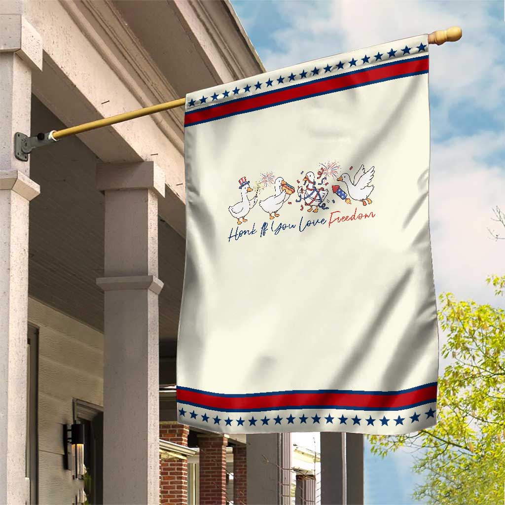 Silly Goose 4th of July Patriotic Garden Flag Honk If You Love Freedom