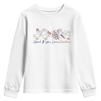 Silly Goose 4th of July Youth Sweatshirt Honk If You Love Freedom