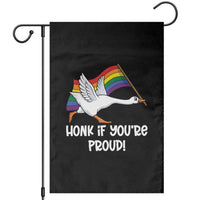 Silly Goose LGBTQ Rainbow Garden Flag Honk If You're Proud