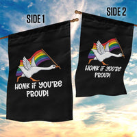Silly Goose LGBTQ Rainbow Garden Flag Honk If You're Proud