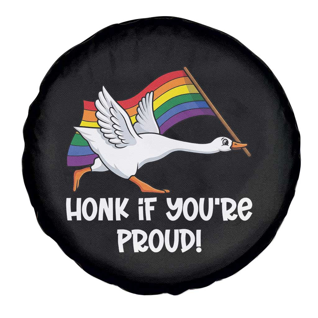 Silly Goose LGBTQ Rainbow Spare Tire Cover Honk If You're Proud