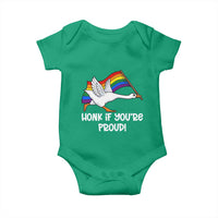 Silly Goose LGBTQ Rainbow Baby Onesie Honk If You're Proud