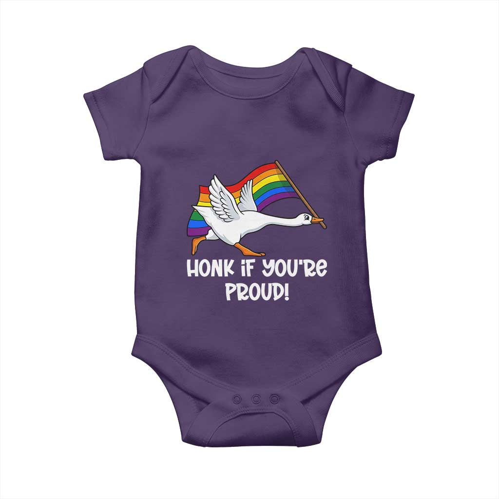 Silly Goose LGBTQ Rainbow Baby Onesie Honk If You're Proud