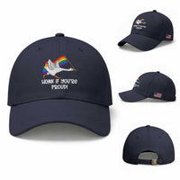 Silly Goose LGBTQ Rainbow Baseball Cap Honk If You're Proud