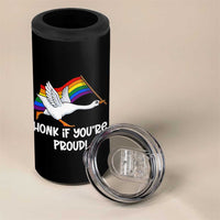 Silly Goose LGBTQ Rainbow 4 in 1 Can Cooler Tumbler Honk If You're Proud