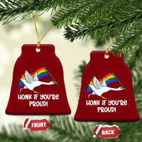 Silly Goose LGBTQ Rainbow Ceramic Ornament Honk If You're Proud