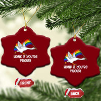 Silly Goose LGBTQ Rainbow Ceramic Ornament Honk If You're Proud