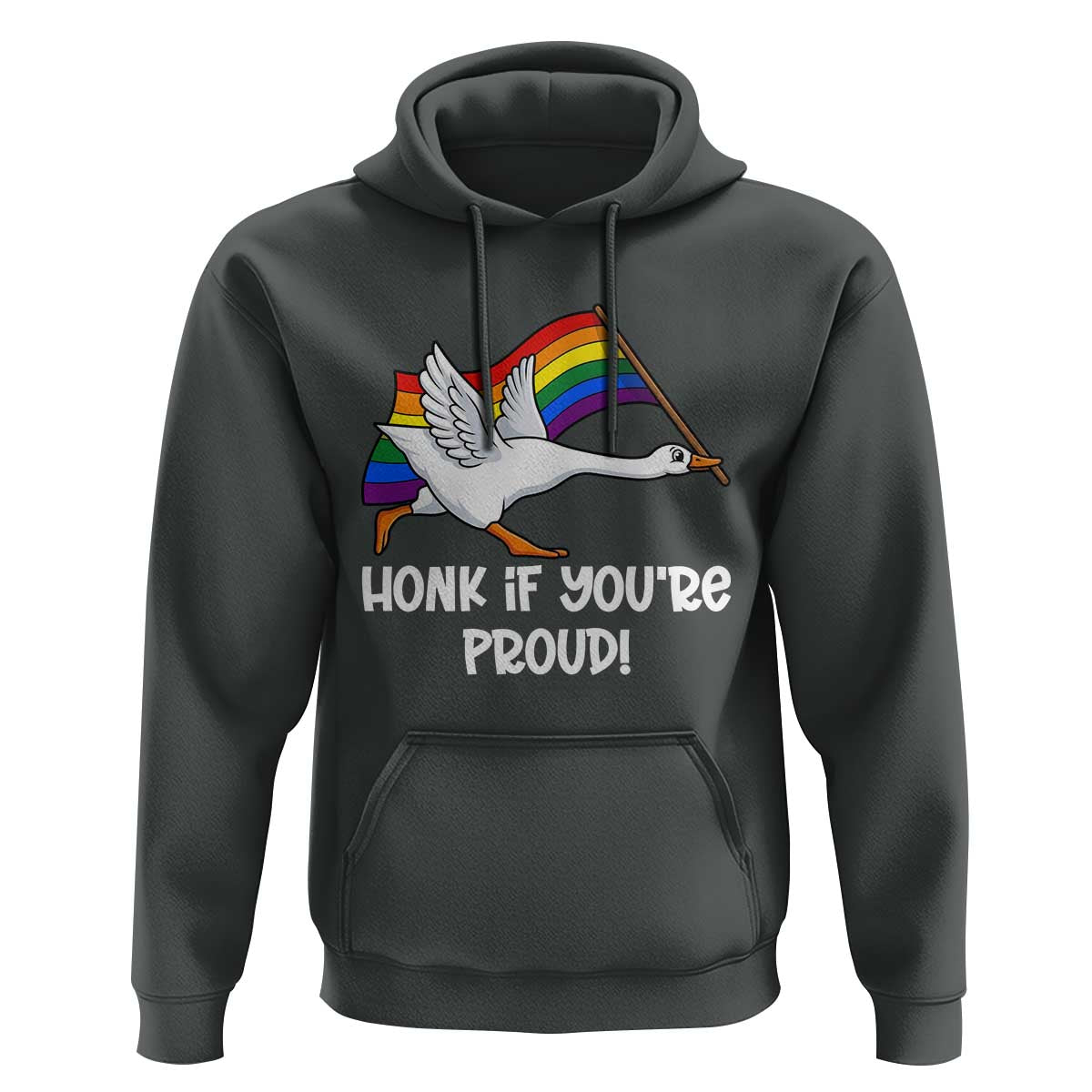 Silly Goose LGBTQ Rainbow Hoodie Honk If You're Proud