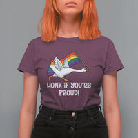Silly Goose LGBTQ Rainbow T Shirt For Women Honk If You're Proud
