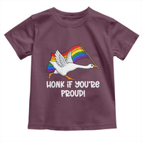 Silly Goose LGBTQ Rainbow Toddler T Shirt Honk If You're Proud