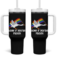 Silly Goose LGBTQ Rainbow Tumbler With Handle Honk If You're Proud