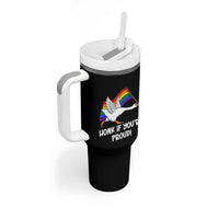 Silly Goose LGBTQ Rainbow Tumbler With Handle Honk If You're Proud