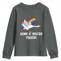 Silly Goose LGBTQ Rainbow Youth Sweatshirt Honk If You're Proud