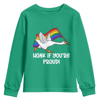 Silly Goose LGBTQ Rainbow Youth Sweatshirt Honk If You're Proud