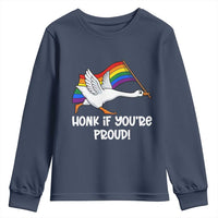 Silly Goose LGBTQ Rainbow Youth Sweatshirt Honk If You're Proud