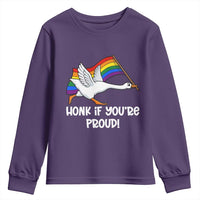 Silly Goose LGBTQ Rainbow Youth Sweatshirt Honk If You're Proud