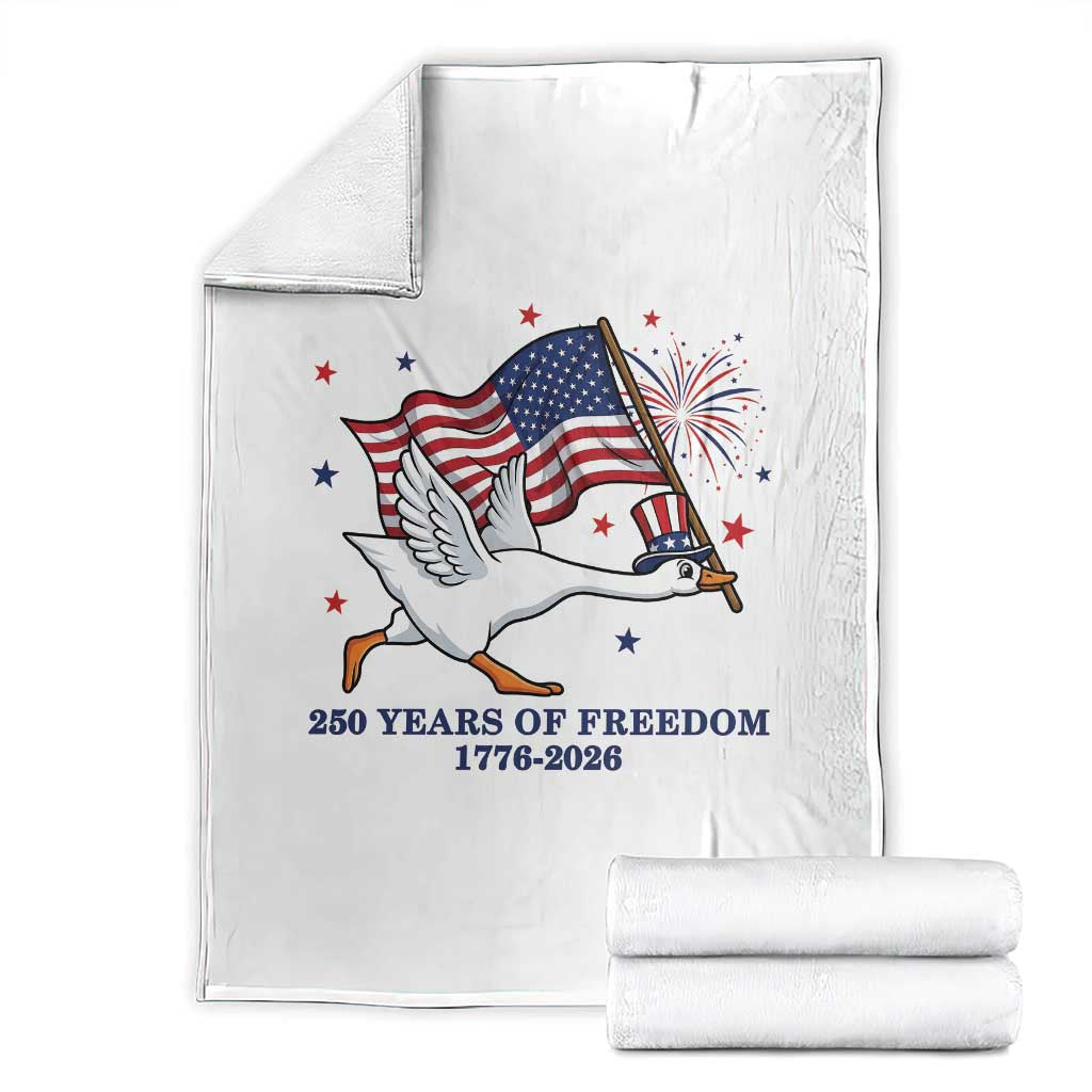 Freedom 250th Anniversary Throw Blanket Funny 4th Of July Silly Goose