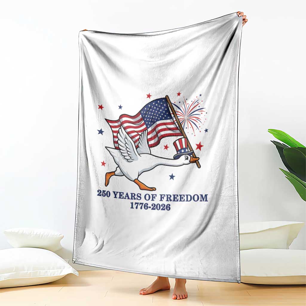 Freedom 250th Anniversary Throw Blanket Funny 4th Of July Silly Goose