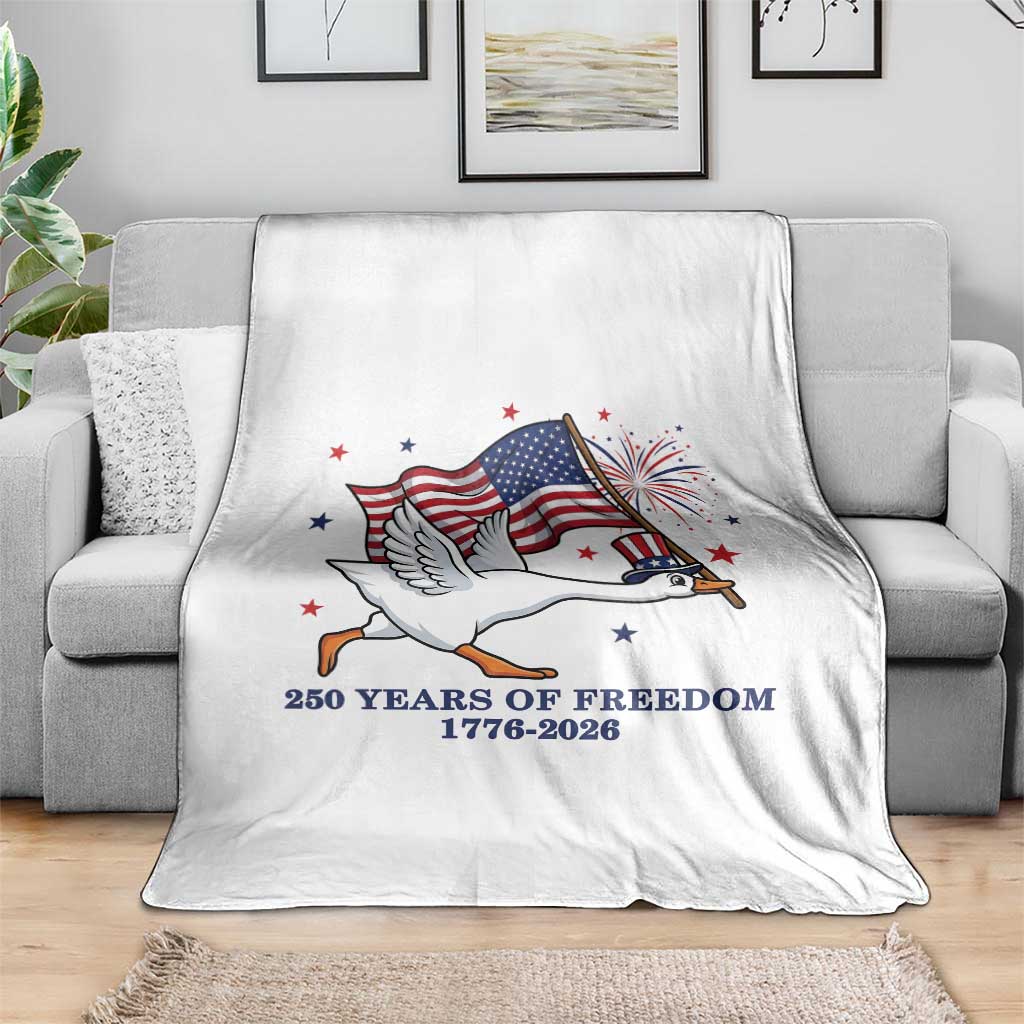 Freedom 250th Anniversary Throw Blanket Funny 4th Of July Silly Goose