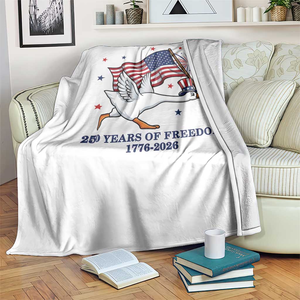 Freedom 250th Anniversary Throw Blanket Funny 4th Of July Silly Goose