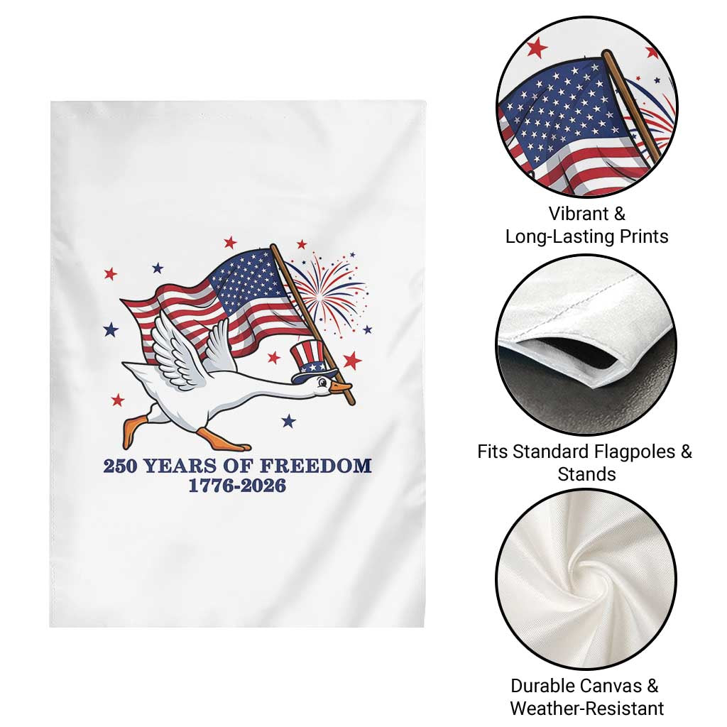 Freedom 250th Anniversary Garden Flag Funny 4th Of July Silly Goose