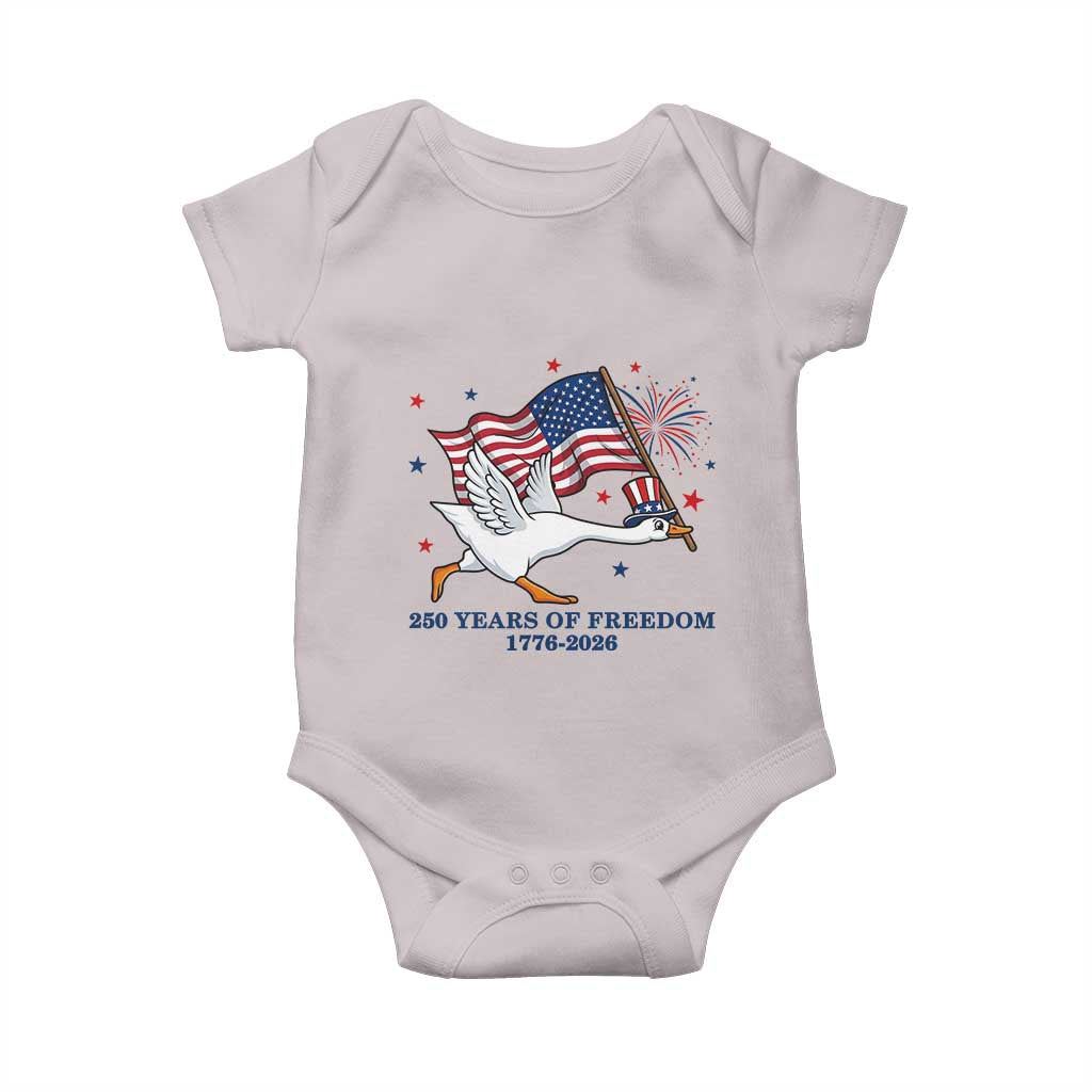 Freedom 250th Anniversary Baby Onesie Funny 4th Of July Silly Goose