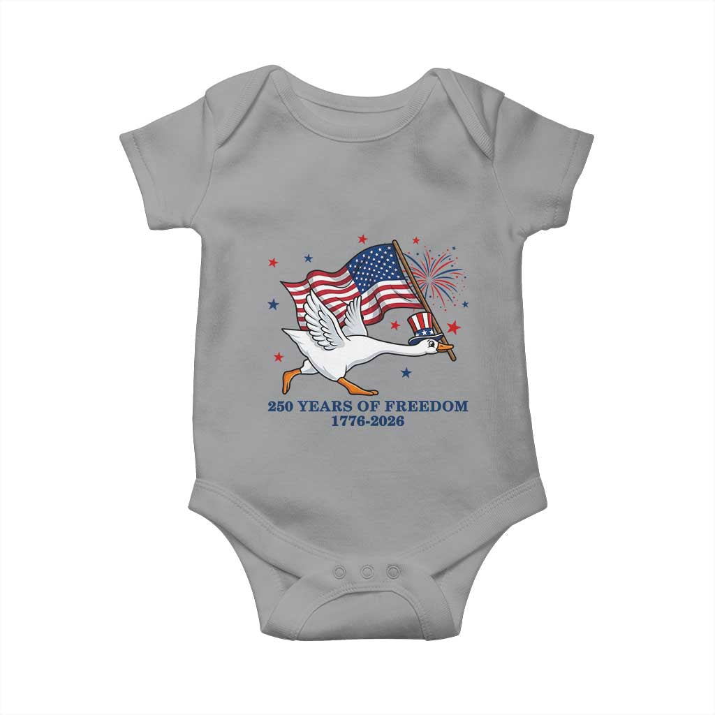 Freedom 250th Anniversary Baby Onesie Funny 4th Of July Silly Goose