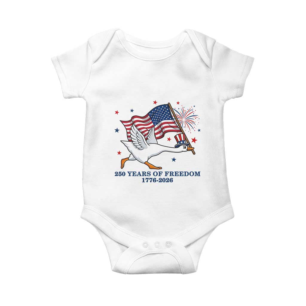 Freedom 250th Anniversary Baby Onesie Funny 4th Of July Silly Goose
