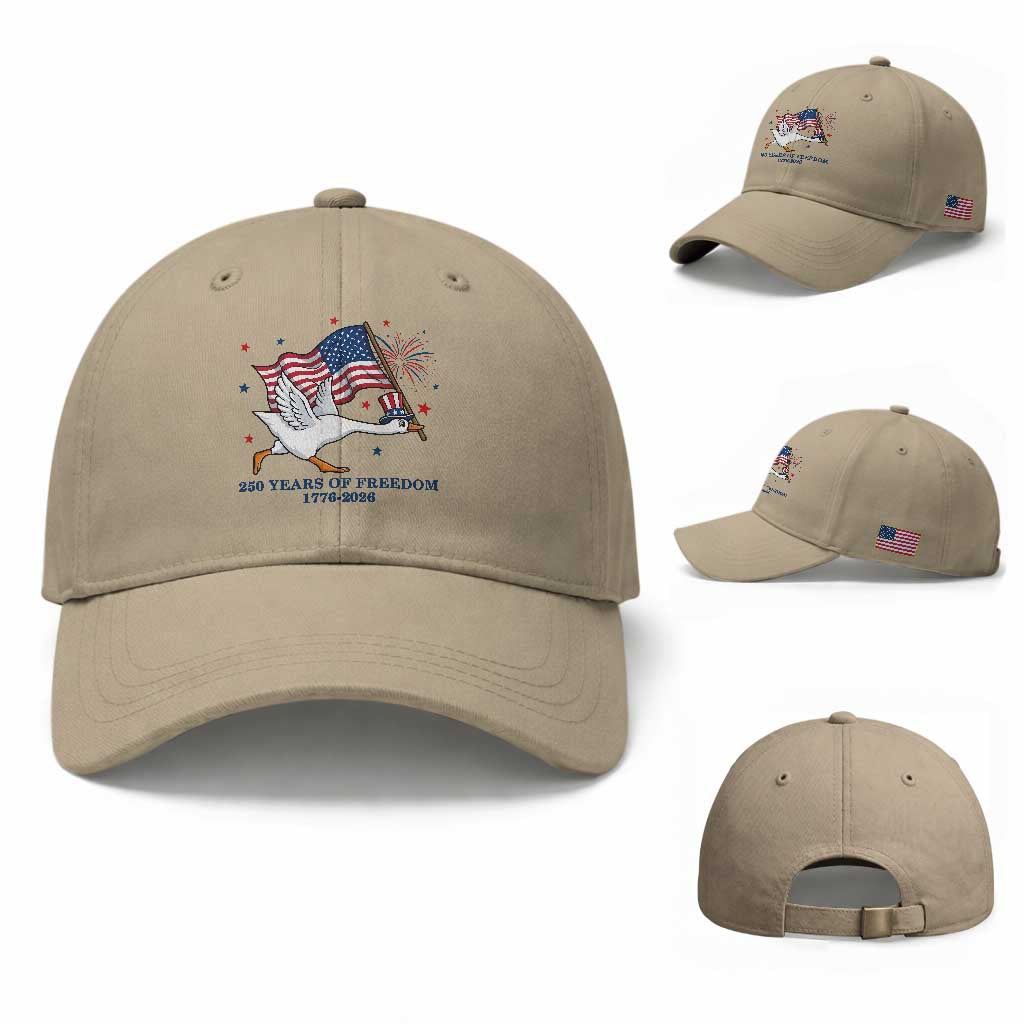 Freedom 250th Anniversary Baseball Cap Funny 4th Of July Silly Goose
