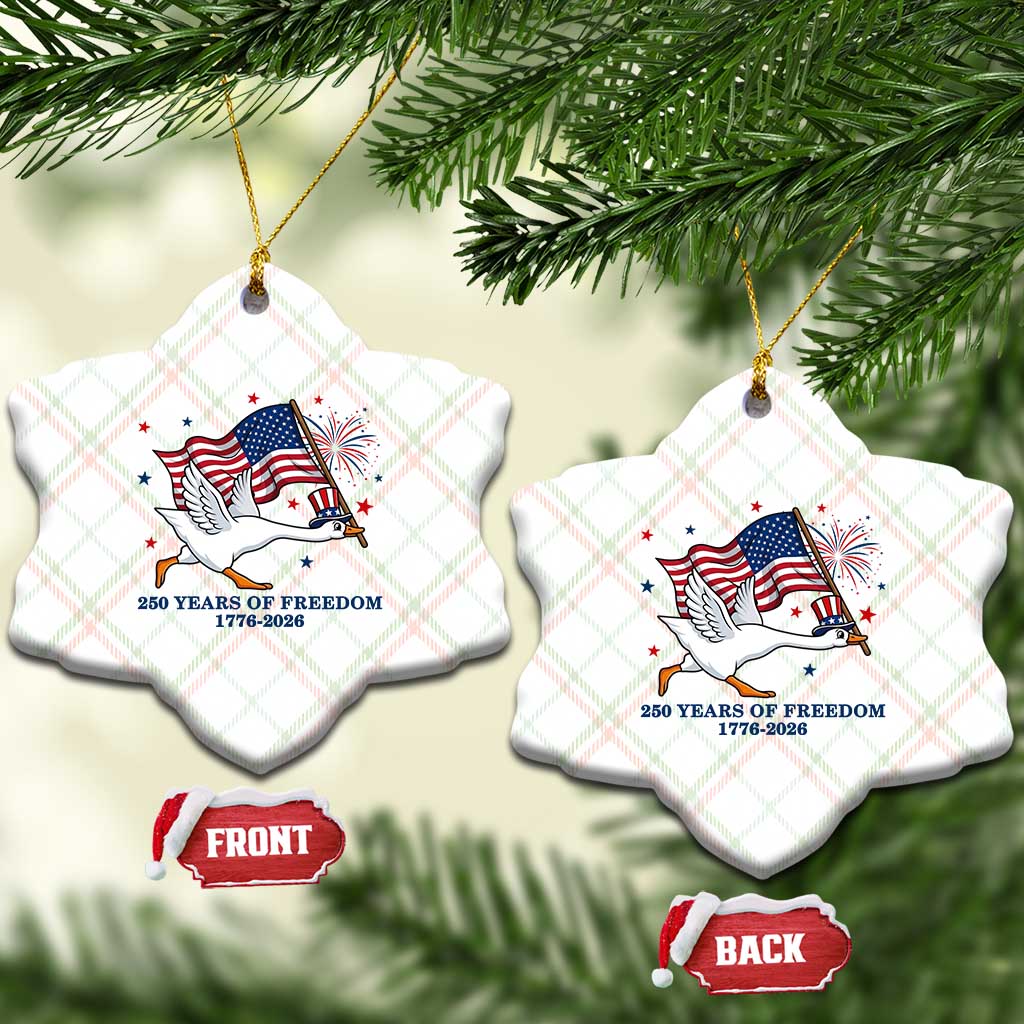 Freedom 250th Anniversary Ceramic Ornament Funny 4th Of July Silly Goose