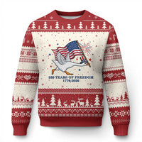 Freedom 250th Anniversary Ugly Christmas Sweater Funny 4th Of July Silly Goose