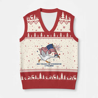 Freedom 250th Anniversary V-Neck Knit Sweater Vest Funny 4th Of July Silly Goose