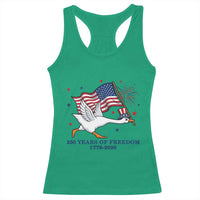 Freedom 250th Anniversary Racerback Tank Top Funny 4th Of July Silly Goose