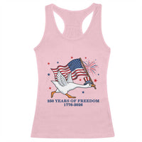 Freedom 250th Anniversary Racerback Tank Top Funny 4th Of July Silly Goose