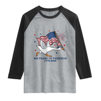 Freedom 250th Anniversary Raglan Shirt Funny 4th Of July Silly Goose