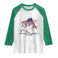 Freedom 250th Anniversary Raglan Shirt Funny 4th Of July Silly Goose