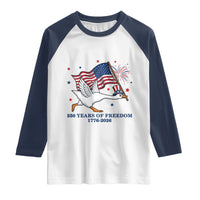 Freedom 250th Anniversary Raglan Shirt Funny 4th Of July Silly Goose
