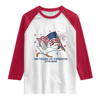 Freedom 250th Anniversary Raglan Shirt Funny 4th Of July Silly Goose
