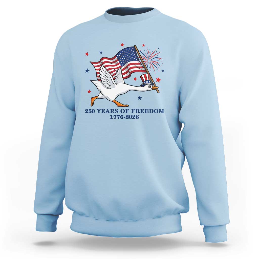 Freedom 250th Anniversary Sweatshirt Funny 4th Of July Silly Goose