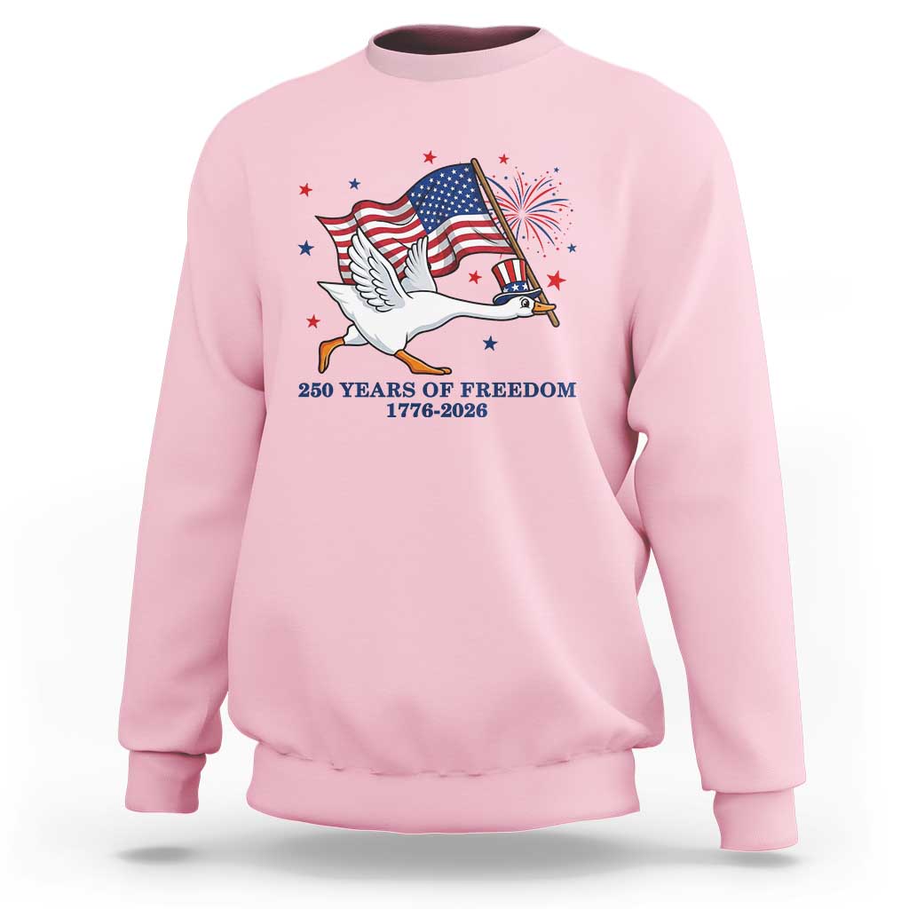 Freedom 250th Anniversary Sweatshirt Funny 4th Of July Silly Goose