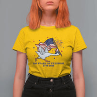 Freedom 250th Anniversary T Shirt For Women Funny 4th Of July Silly Goose
