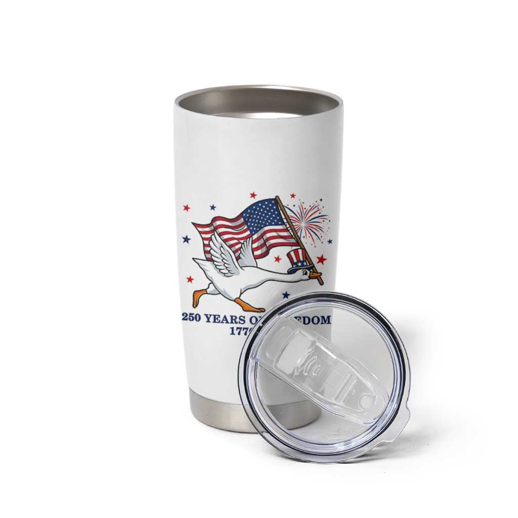 Freedom 250th Anniversary Tumbler Cup Funny 4th Of July Silly Goose