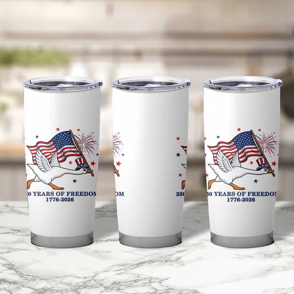 Freedom 250th Anniversary Tumbler Cup Funny 4th Of July Silly Goose