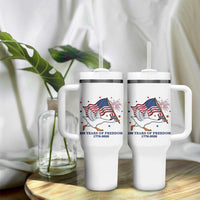 Freedom 250th Anniversary Tumbler With Handle Funny 4th Of July Silly Goose