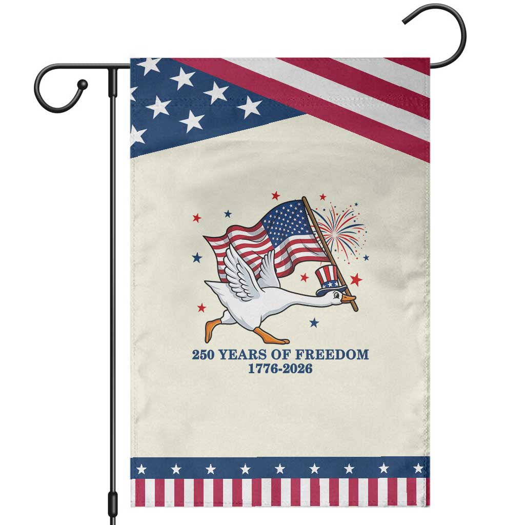 Freedom 250th Anniversary Patriotic Garden Flag Funny 4th Of July Silly Goose