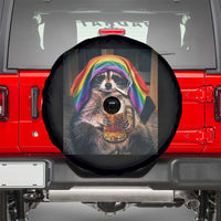 LGBTQ Pride Raccoon Rainbow Flag Spare Tire Cover Funny Drinking Beer