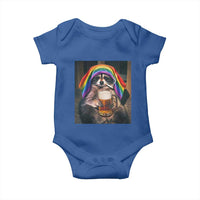 LGBTQ Pride Raccoon Rainbow Flag Baby Onesie Funny Drinking Beer